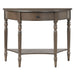 Half Moon Console Table With Drawer & Shelf For Living Room - Walnut Hearth and Haven