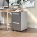 2-Drawer Mobile File Cabinet With Lock,On 360° Wheels, Holds A4/Letter/Legal Files - White Home Essentials