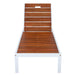 Outdoor Chaise Pool Lounge Chairs With Adjustable Backrest - Brown / White Hearth and Haven