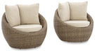 Danson - Swivel Lounge w/Cushion (Set of 2) - Beige Signature Design by Ashley®