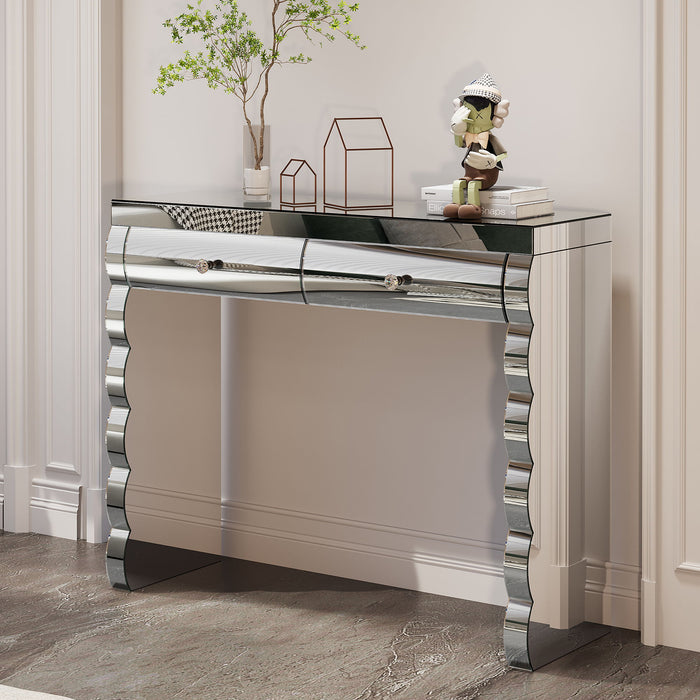 Console Table With 2 Drawers For Living Room - Silver Home Essentials