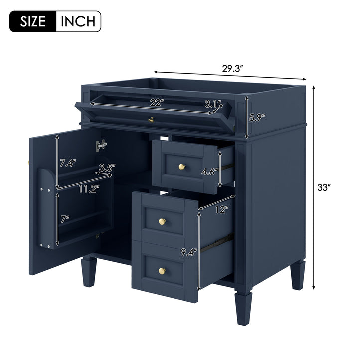 Bathroom Vanity With 2 Drawers And Tip-Out Drawer, Storage Cabinet Hearth and Haven
