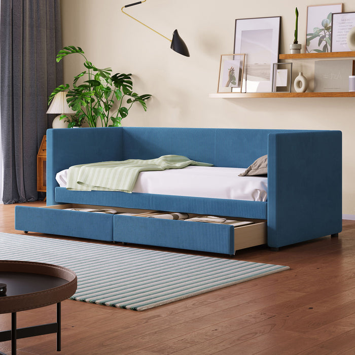 Daybed With Two Drawers And Wood Slat Halcyon Home