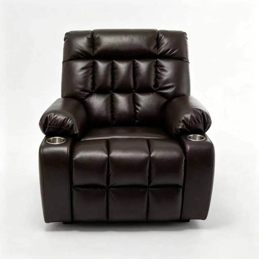 Lift Chair With Heat & Massage, 2 Pockets, 2 Cup Holders, Dual Remote - Wine Red Home Essentials