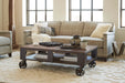 Pinebrook - Rectangular Cocktail Table (2 Braking Casters) - Distressed Natural Pine Magnussen Furniture