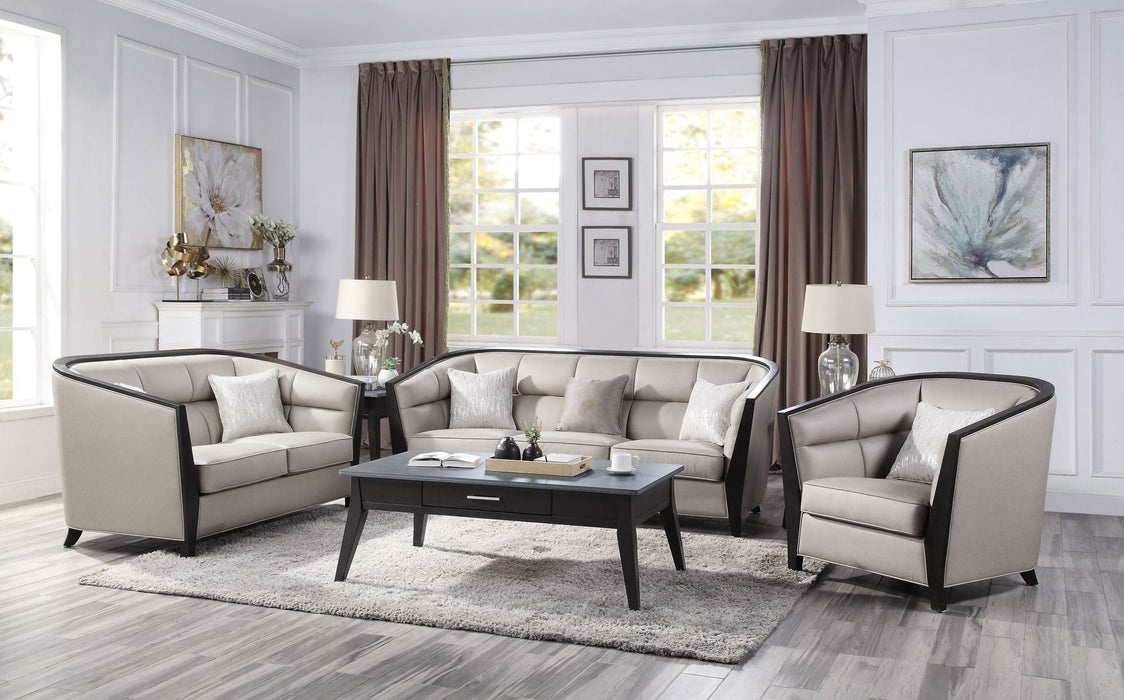 Zemocryss - Loveseat With 2 Pillows - Beige Fabric ACME