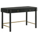 Anser - 2 Drawer Vanity Desk Makeup Table Rounded Design - Black Furniture Max