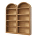 Freestanding Tall 5 Tier Display Bookcase For Living Room (Set of 2) - Brown Hearth and Haven