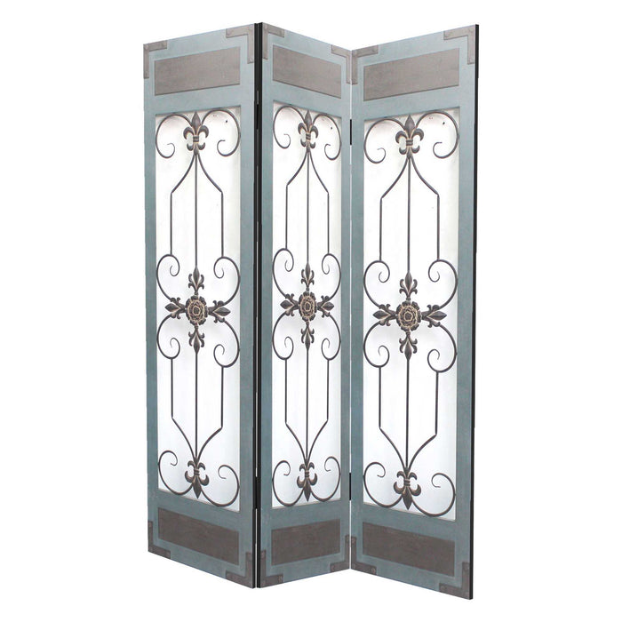 Wood Metal Screen - Light Blue
