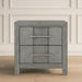 Modern 2 Drawer Nightstand In Gray Finish With Silver Metal Handles, Contemporary Bedside Table With Smooth Glide Drawers Matrix Furniture Group
