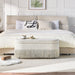 Oval Upholstered Storage Ottoman With Fringe Trim & Lift Top Lid Home Essentials