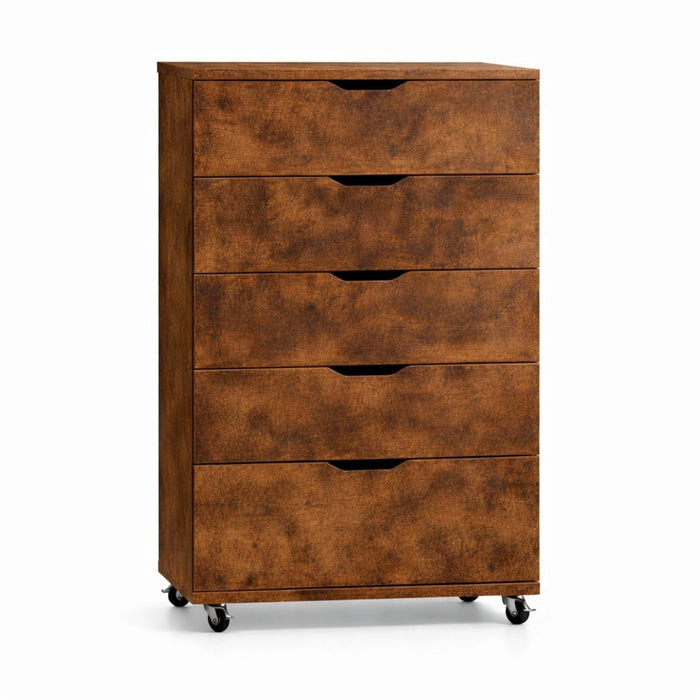 Modern 5 Drawer Dresser With Wheels Home Essentials