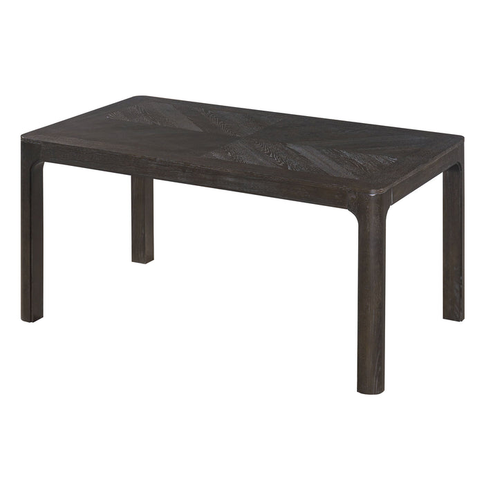 Rectangular Dining Table With Parquet Top, Rounded Corners Hearth and Haven