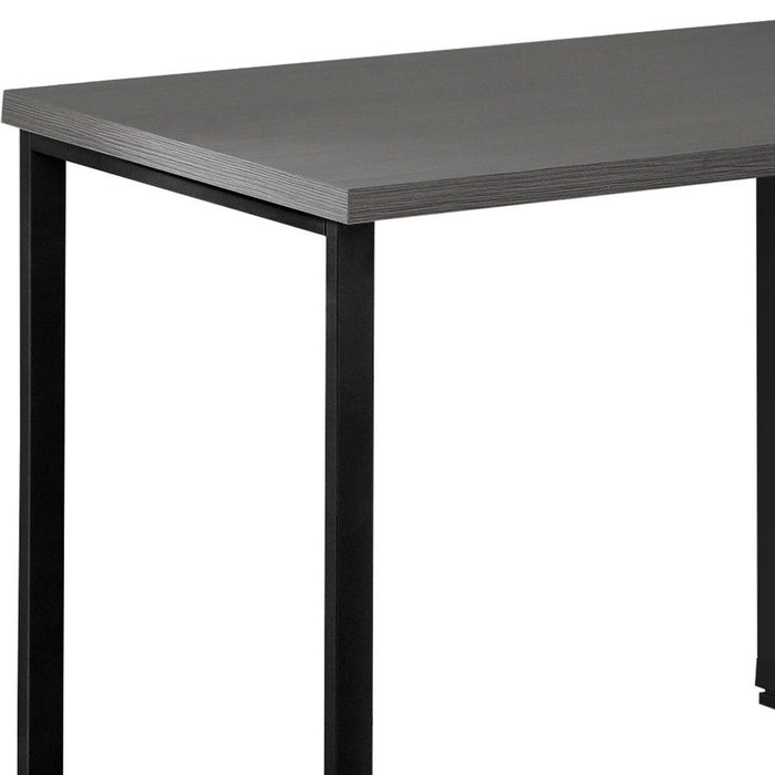 47" L Shape Computer Desk With Three Drawers - Gray And Black