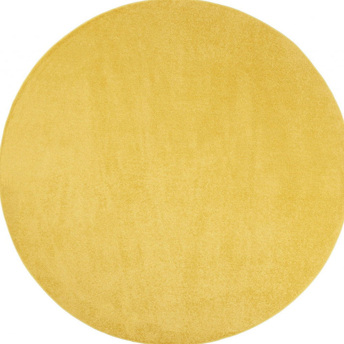 8' X 8' Round Non Skid Indoor / Outdoor Area Rug - Yellow