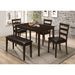 Arvin - 5 Piece Dining Set With Rectangular Table And Bench With Seats - Cappuccino Furniture Max