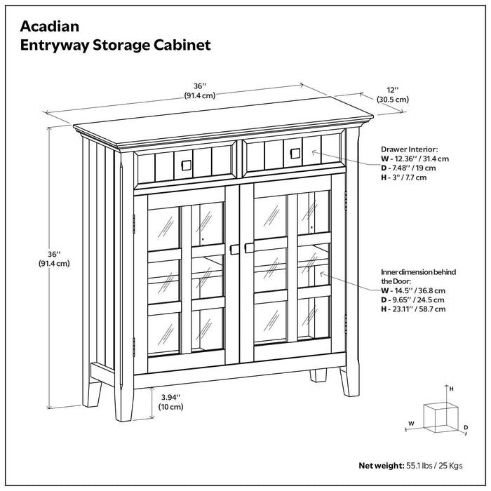 Acadian - Entryway Storage Cabinet - Brunette Brown Simpli-Home
