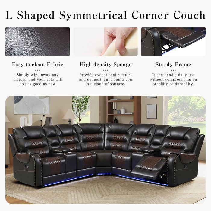 Symmetrical reclining sectional sale