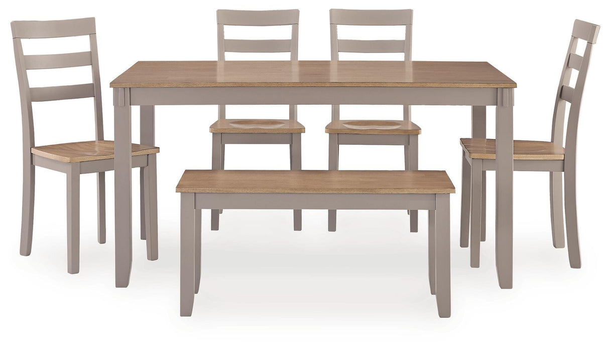 Harperfeld - Dining Room Table Set (Set of 6) - Natural / Gray Signature Design by Ashley®
