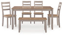 Harperfeld - Dining Room Table Set (Set of 6) - Natural / Gray Signature Design by Ashley®