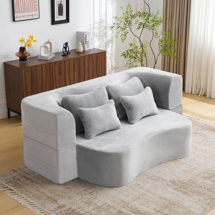 Modern Floor Sofa With 4 Pillows Home Essentials