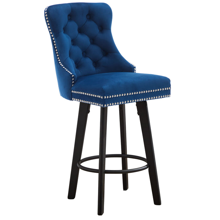 Swivel Bar Stools With Button Tufted Design And Rivet Trim Home Essentials