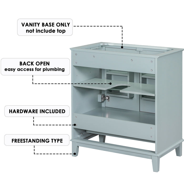 Modern Bathroom Vanity Base Only With Doors And Drawer Hearth and Haven