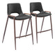 Desi - Counter Stool With Walnut Legs (Set of 2) Zuo Modern