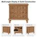 Nightstand With Charging Station, 3 Drawer Bedside Table - Natural Wood Home Essentials