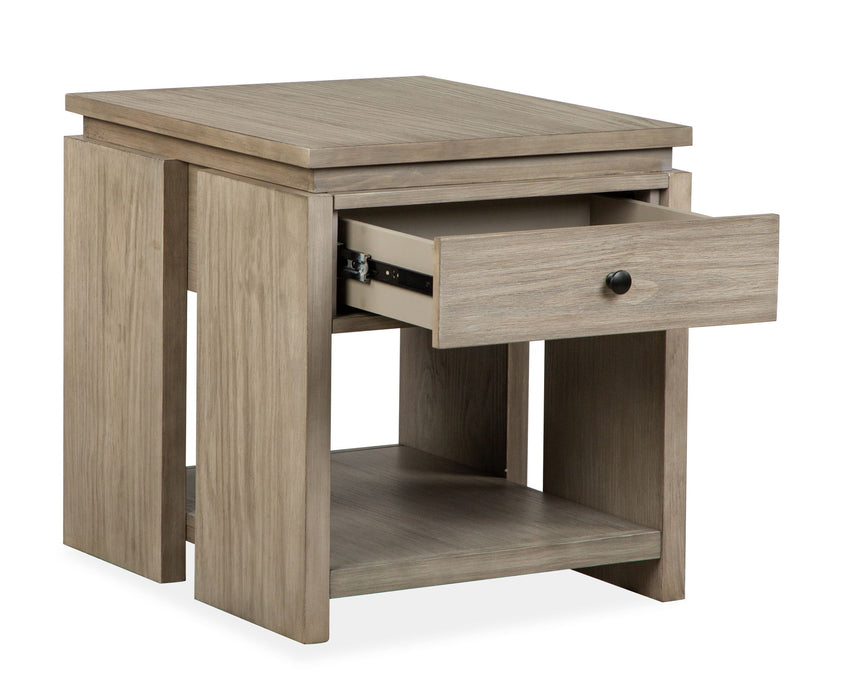Conrad - Rectangular End Table - Stone Harbor Gray Magnussen Furniture