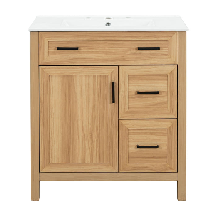 Bathroom Vanity With Sink, 2 Soft Close Drawers, 1 Soft Close Door, Adjustable Shelf Hearth and Haven