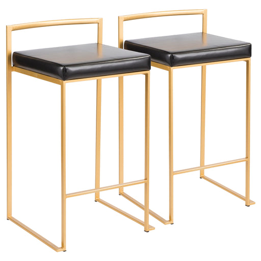 Fuji - Contemporary / Glam Design Counter Stool (Set of 2) Lumi Source