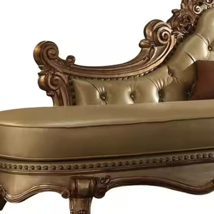 Faux Leather Tufted Lounge Chair - Bone And Pearl