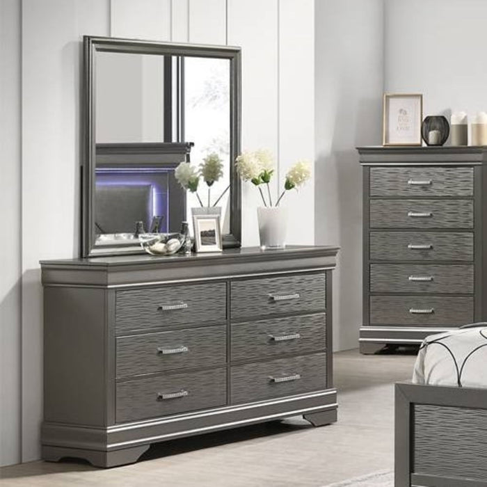 1 Piece Dresser 6 Drawers Bedroom Furniture - Gray Home Essentials