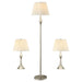 3 Piece Lamp Set, Floor Lamp And 2 Table Lamps - Silver Furniture Max