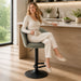 Swivel Bar Stool With Curved Upholstered Backrest And Footrest - Green Home Essentials