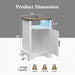 Farmhouse Nightstand With Charging Station & Storage Home Essentials