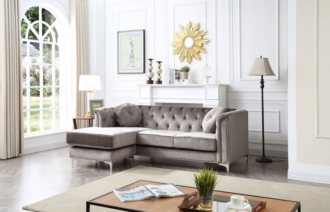 Glory Furniture Pompano Sofa Chaise (3 Boxes), Dark Gray