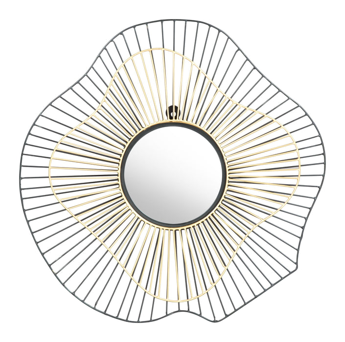 Comet - Round Mirror - Black / Gold Zuo Modern