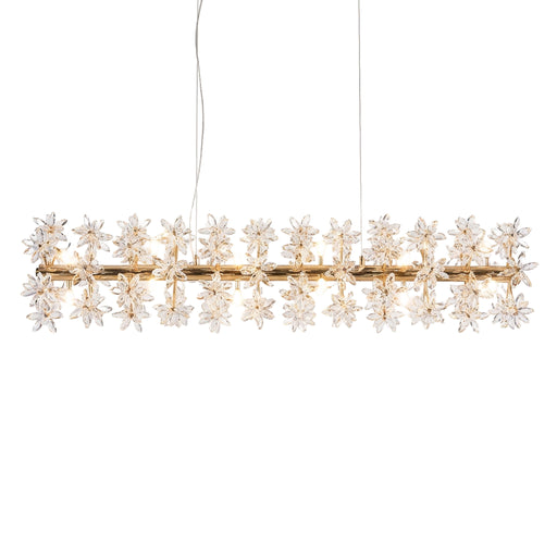 Michael Amini Lighting - Bouquet 18-Light Rectangular Chandelier - Gold Michael Amini
