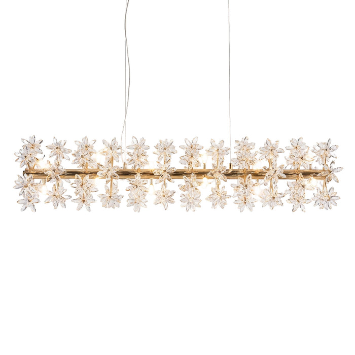 Michael Amini Lighting - Bouquet 18-Light Rectangular Chandelier - Gold Michael Amini