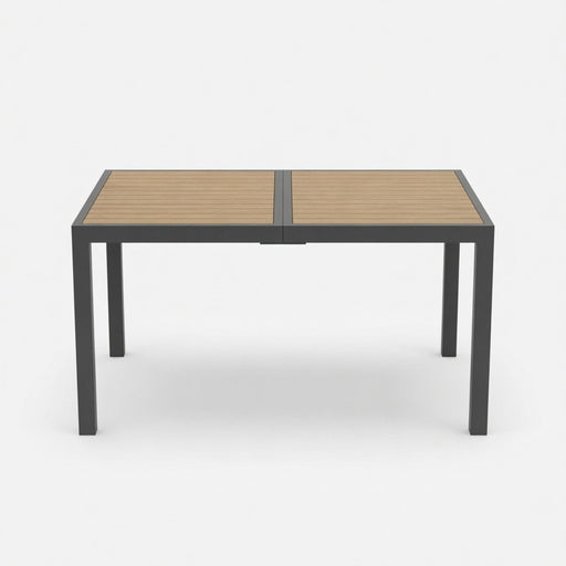 Rectangle Outdoor Patio Table With Slatted Top - Gray Home Essentials
