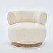Swivel Accent Chair With Curved Backrest For Home Decor - Beige Home Essentials