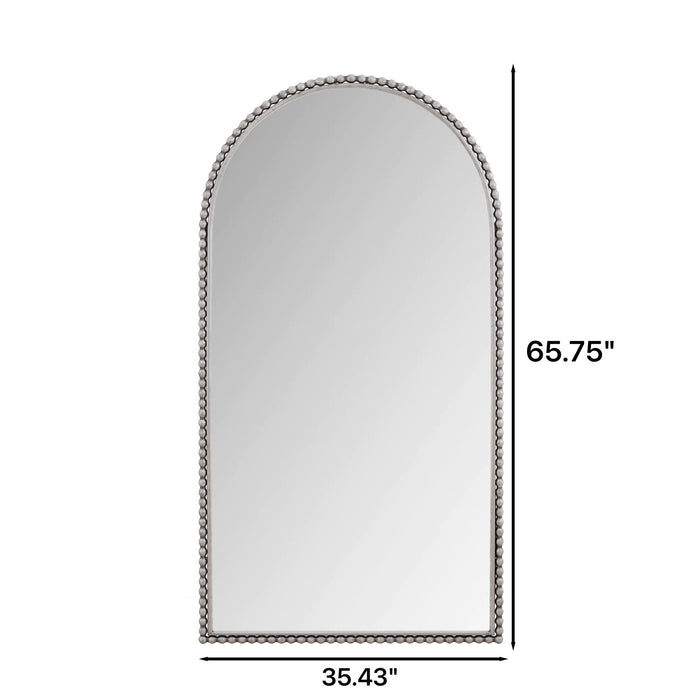 Arch Retro Full Length Mirror With Supporting Feet - Silver