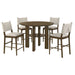 Crispin - 5 Piece Counter Height Dining Set With Upholstered Chairs - Brown Furniture Max