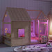 House Floor Bed With 7 Color LED Light, Built In Bookshelf Home Essentials