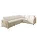 L-Shaped Couch With Pull-Out Bed, Convertible Sleeper Sofa With Side Pocket & USB Port Home Essentials
