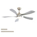 52" Ceiling Fan With Light Featuring 5 Blades Dimmable LED And Memory Function - Nickel Daily Nest
