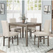 5 Piece Transitional Dining Set With Table And Upholstered Chairs Home Essentials