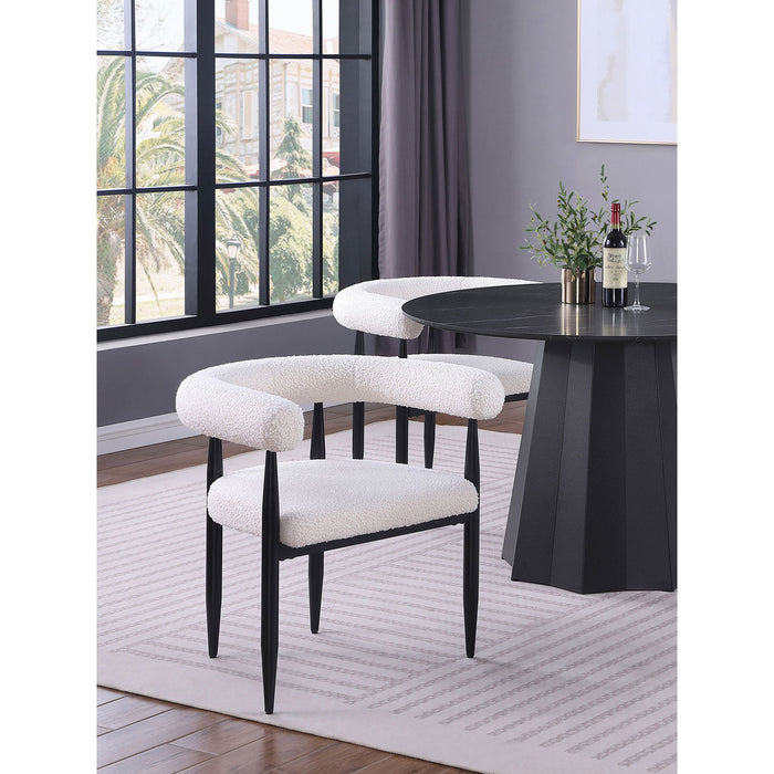 Notting - Upholstered Dining Arm Chair (Set of 2) In And Open C Shaped Backrest - Cream Furniture Max